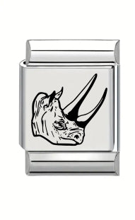 13mm Laser Engraved Charm - Rhino