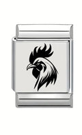 13mm Laser Engraved Charm - Rooster