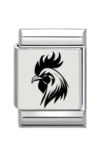 13mm Laser Engraved Charm - Rooster