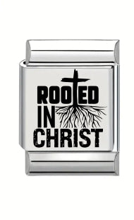 13mm Laser Engraved Charm - Rooted In Christ