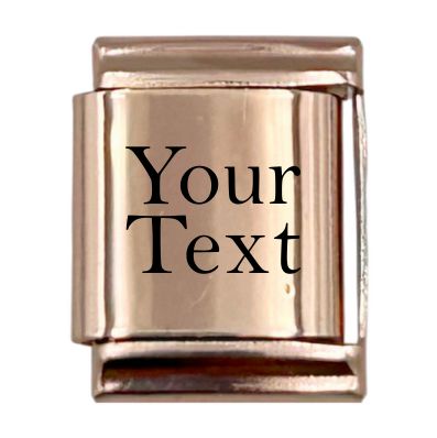 13mm Rose Gold Plated Engraved Name/Word Italian charm