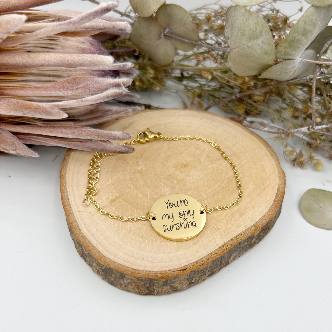 Personalized Round Disc Bracelet
