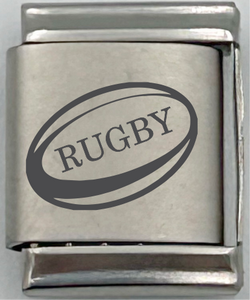 13mm Laser Engraved Charm - Rugby