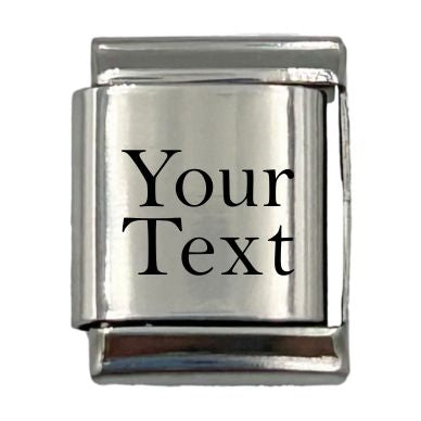 13mm Engraved Name/Word Italian charm