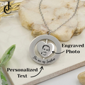 Photo Engraved Spinning Heart Pendant