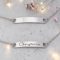 Engraved Bar Charm Ankle Bracelet