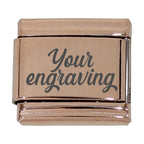 9mm Engraved Name/Word Italian charm (Rose Gold)