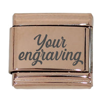 9mm Engraved Name/Word Italian charm (Rose Gold)