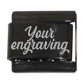 9mm Engraved Name/Word Italian charm (Black)