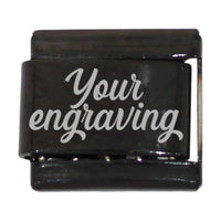 9mm Engraved Name/Word Italian charm (Black)