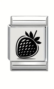13mm Laser Engraved Charm - Strawberry
