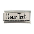 9mm Engraved Matte Superlink Italian charm