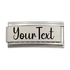 9mm Engraved Matte Superlink Italian charm