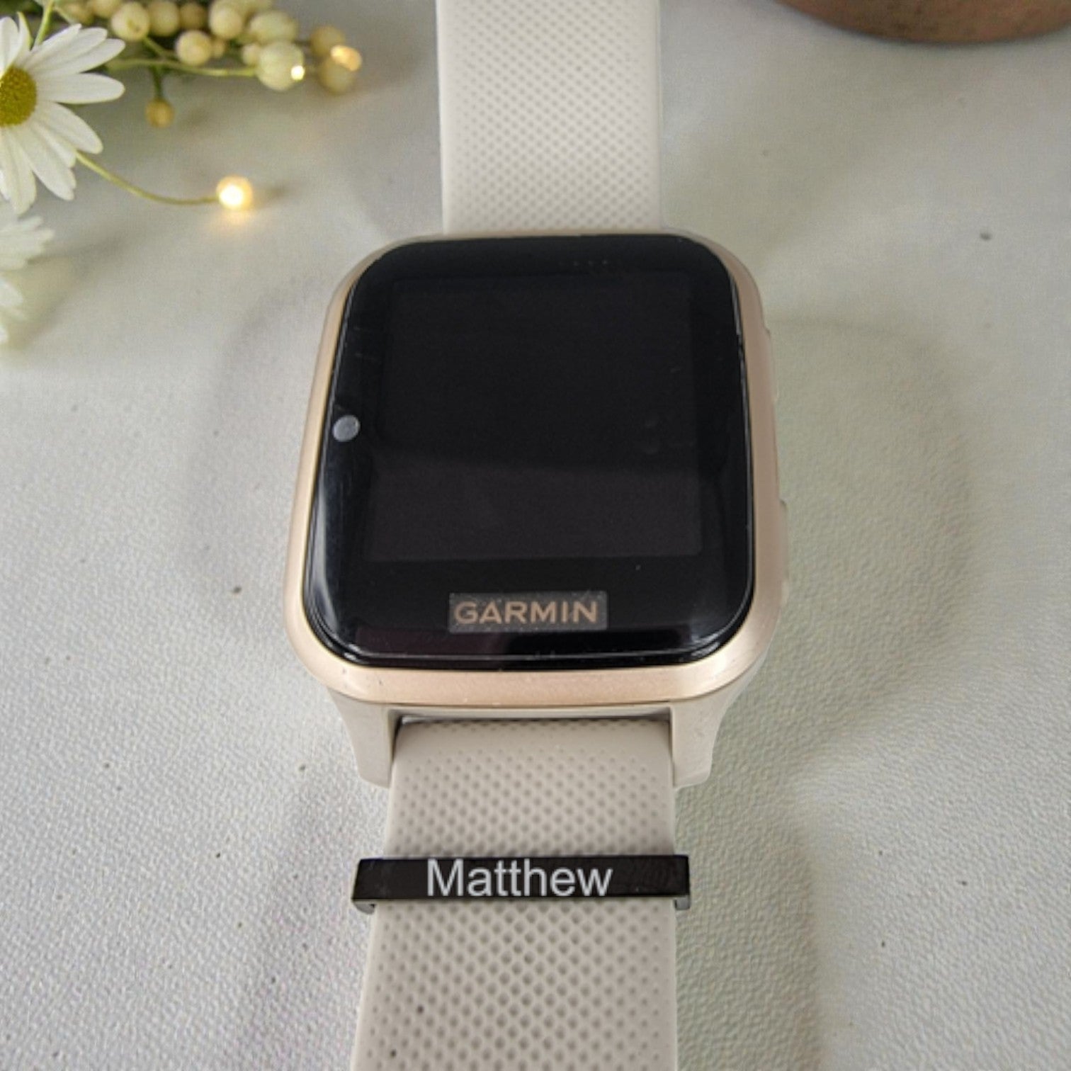 Personalized Black Plated SS Watch/Strap Slider 24mm