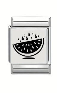 13mm Laser Italian Charm - Watermelon