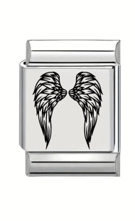 13mm Laser Engraved Charm - Wings