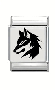 13mm Laser Engraved Charm - Wolf