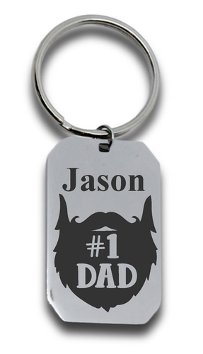 #1 Dad Personalized Engraved Keyring-Charmed Jewellery