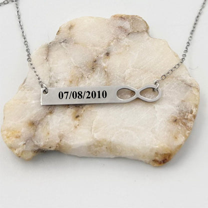 Personalized Infinity Bar Necklace