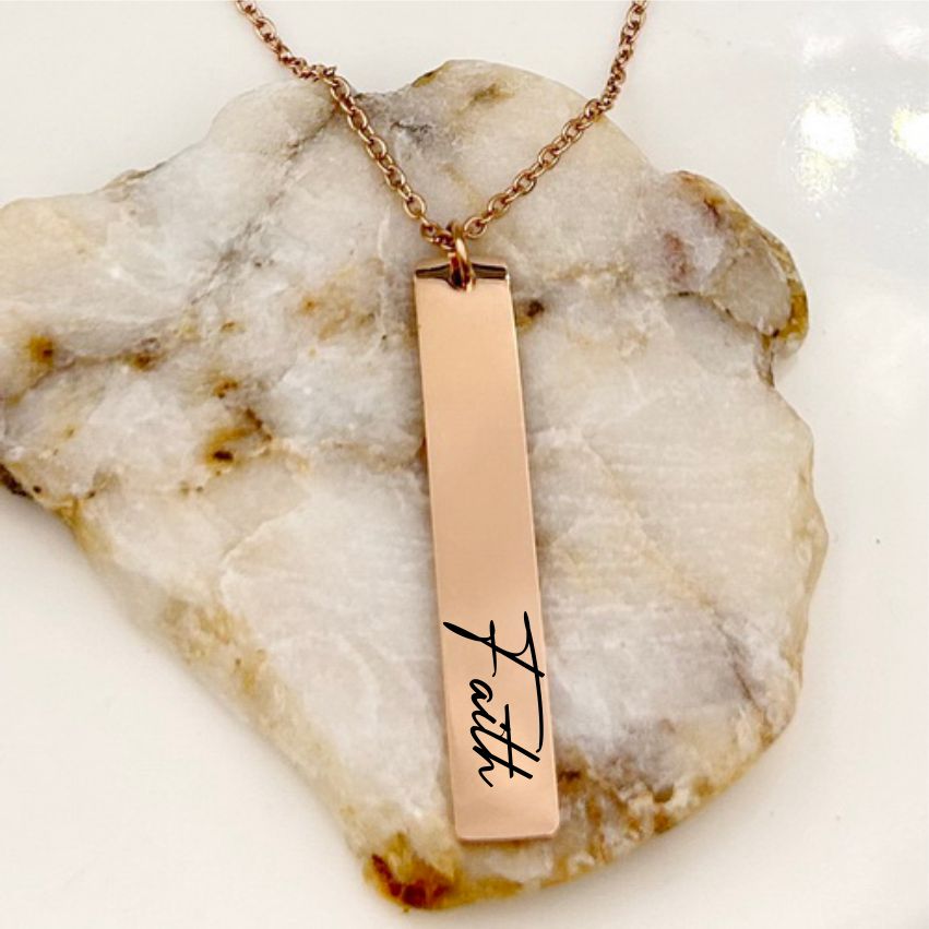 Personalized Vertical Bar Necklace