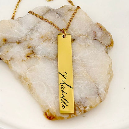 Personalized Vertical Bar Necklace