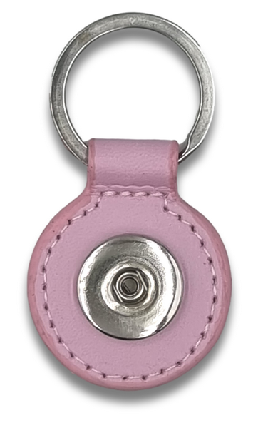 Large Snap Round Light Pink Keyring (fits large snaps)