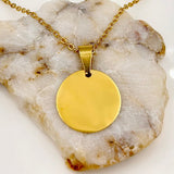 Round Disc with Dainty Ball Chain