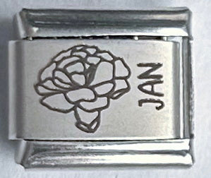 9mm Laser Italian Charm - January Flower