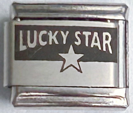 9mm Laser Italian Charm - Lucky Star