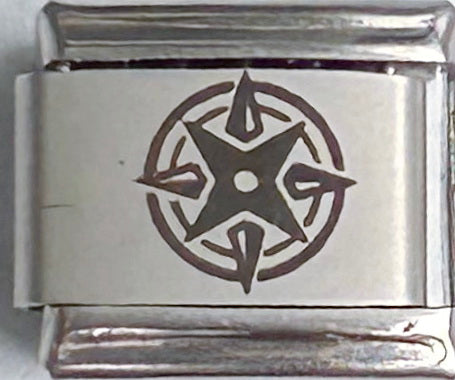 9mm Laser Italian Charm - Compass