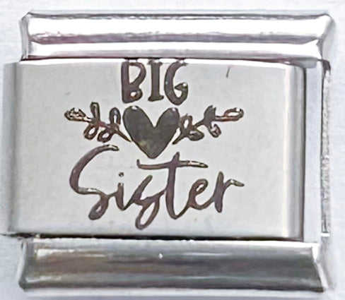 9mm Laser Italian Charm - Big Sister