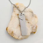 Personalized Bar Necklace with Heart Charm