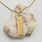 Personalized Bar Necklace with Heart Charm