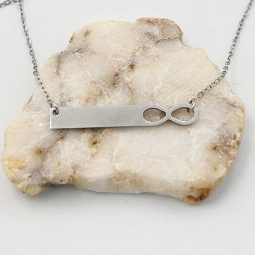 Personalized Infinity Bar Necklace