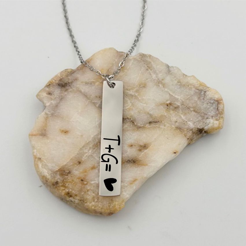 Personalized Vertical Bar Necklace