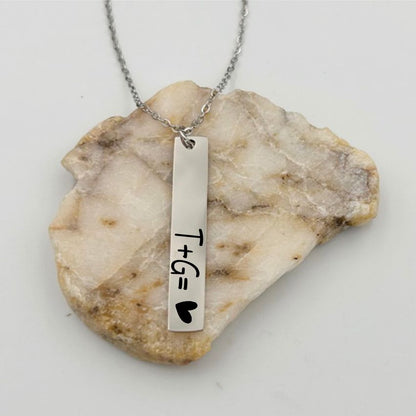 Personalized Vertical Bar Necklace