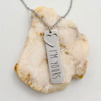 Personalized Bar Necklace with Heart Charm