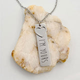 Bar Necklace with Heart Charm