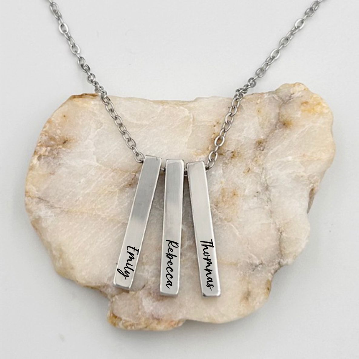 Personalized Triple Bar Necklace