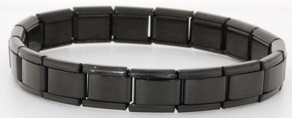9mm 18 Link Black Plated Italian Charm Bracelet-Charmed Jewellery