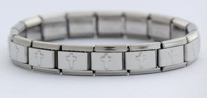 9mm 18 Link Cross Italian Charm Bracelet-Charmed Jewellery