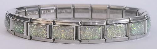 9mm 18 Link Glitter Italian Charm Bracelet-Charmed Jewellery