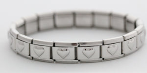 9mm 18 Link Heart Italian Charm Bracelet-Charmed Jewellery