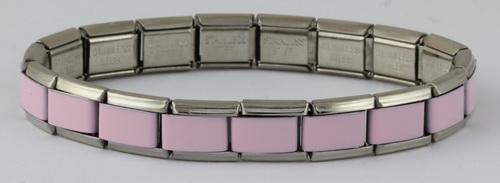 9mm 18 Link Light Pink Italian Charm Bracelet-Charmed Jewellery