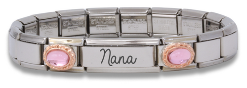 9mm Engraved Name & Enamel Italian Charm Bracelet