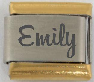 Engraved Name/Word Italian charm (Gold edge)-Charmed Jewellery