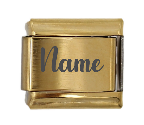 9mm Engraved Name/Word Italian charm (Gold)