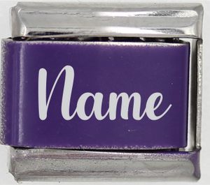 9mm Engraved Name/Word Italian charm (Purple)