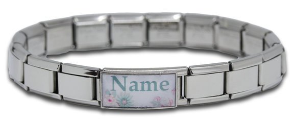 9mm Italian Charm Bracelet + Superlink Name Charm 1 (click to personalize)-Charmed Jewellery