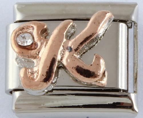 9mm Rose Gold Plated Letter K Charm-Charmed Jewellery